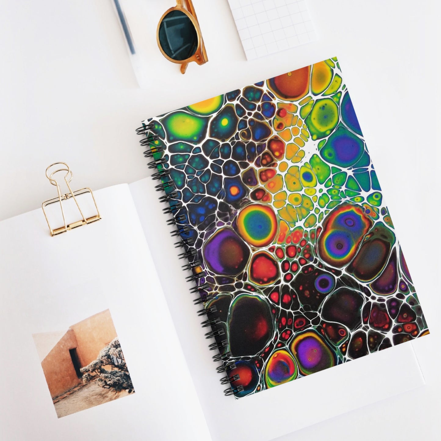 Spiral Notebook - Ruled Line - Rainbow Bubbles