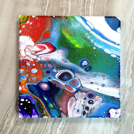 Rainbow Cosmos - Painted Decor Wall Art Wrapped Canvas Original